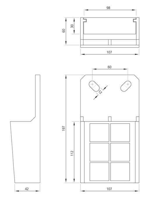 Yassı Asansör Kablo Takozu Teknik Çizim